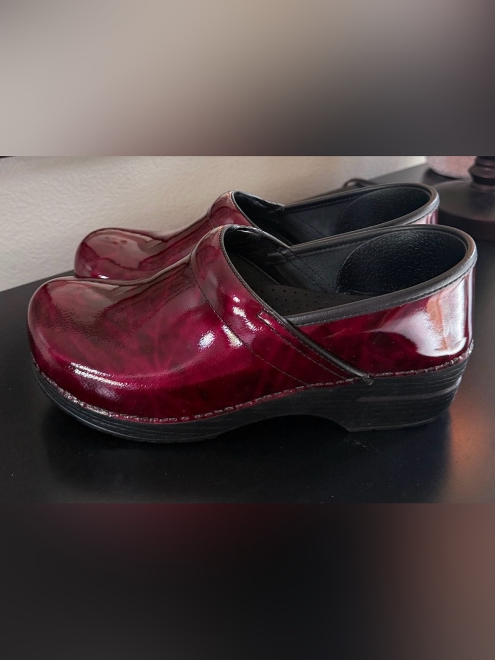 Dansko Professional Patent Leather Clog Shoes